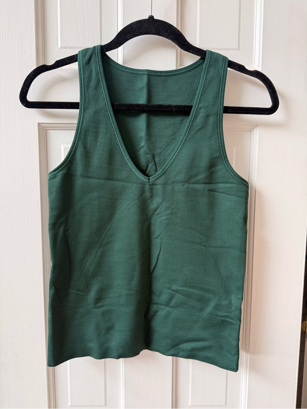 Athleta Forest Green Ribbed V-Neck Tank